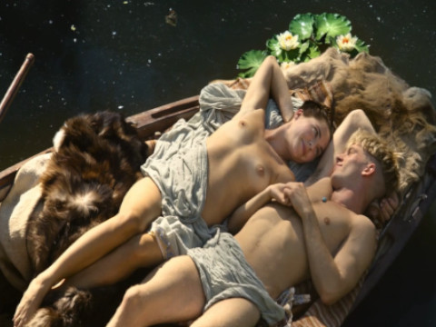 Young monks masturbate while watching a fat woman