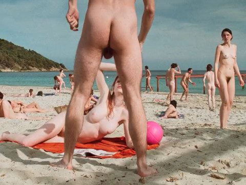 Surprise meeting on a nude beach