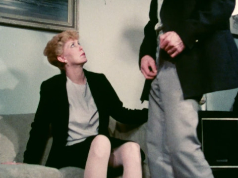 An aggressive man receives oral pleasure