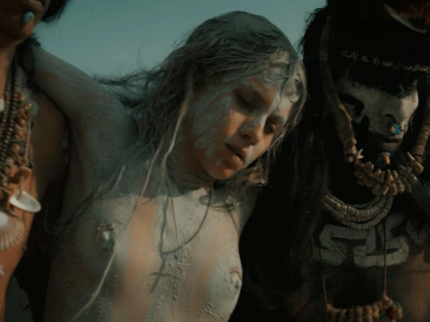 Savages sacrifice the conquistador's wife